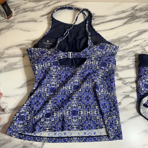 Athleta Maldives Bra Cup Tankini Bikini Swim Skirt Bottom Set 2 Piece Swimsuit S - Picture 6 of 8